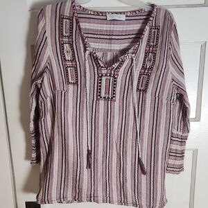 New Directions Multicolor Striped Blouse